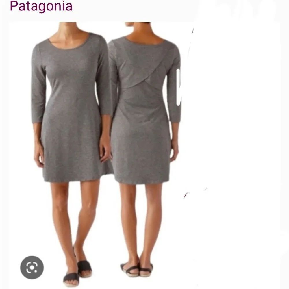 LN Patagonia Gray See Brook 3/4 Sleeve Heathered Dress (M)